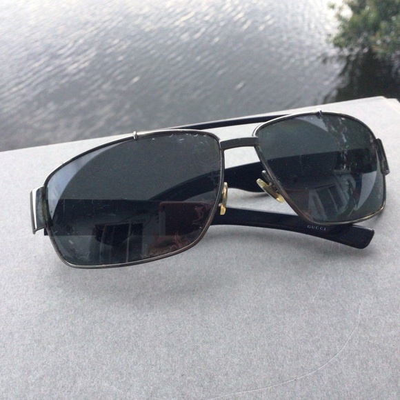 Gucci Aviator Sunglasses in Dark Ruthenium Gray Polarized 1856/S Made in Italy - Picture 2 of 16